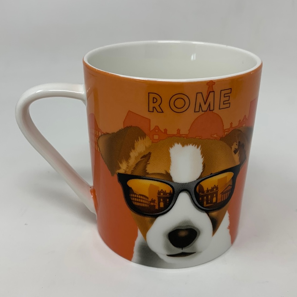 Christopher Vine Australia The Mob Dog sunglasses orange white porcelain cup mug